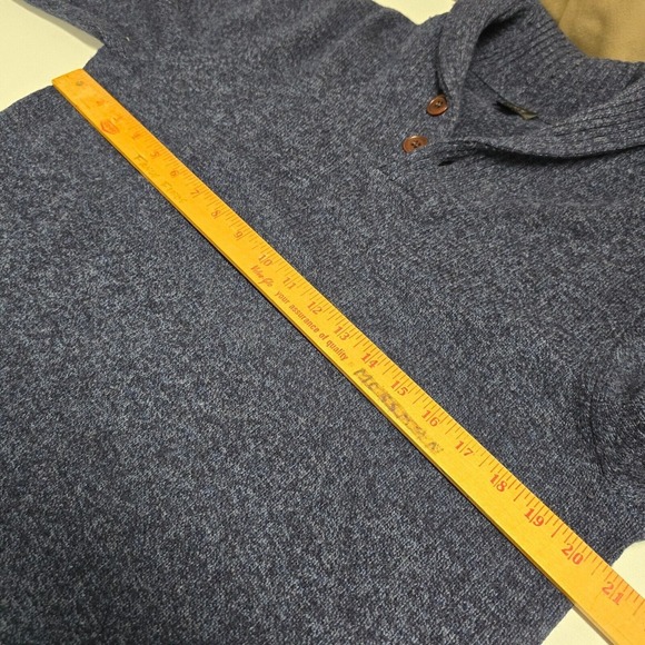 J‎ Crew Sweater Mens Small Blue Lambswool Shawl Collar Knit Long Sleeve Pullover - Picture 9 of 12